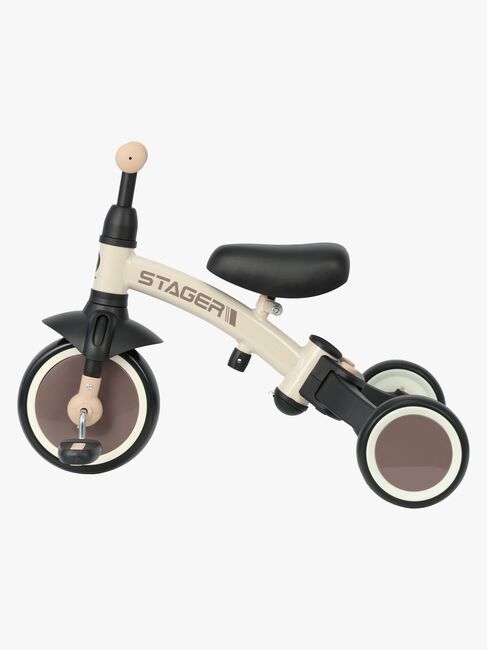 QPlay Stager 3-in-1 Transformerbar Trehjulssykkel, Brun