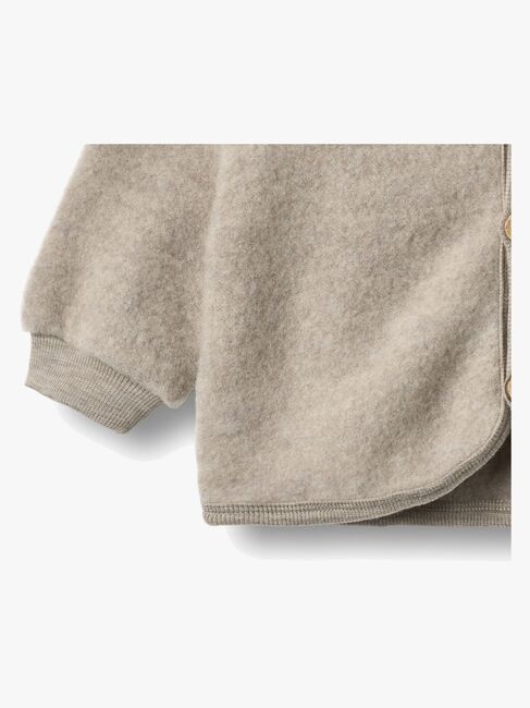 Wheat Kari Fleecejakke Merinoull, Khaki Melange