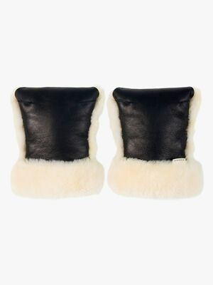 BINIBAMBA Saueskinn Coated Buggy Håndvarmer, Noir/Milk