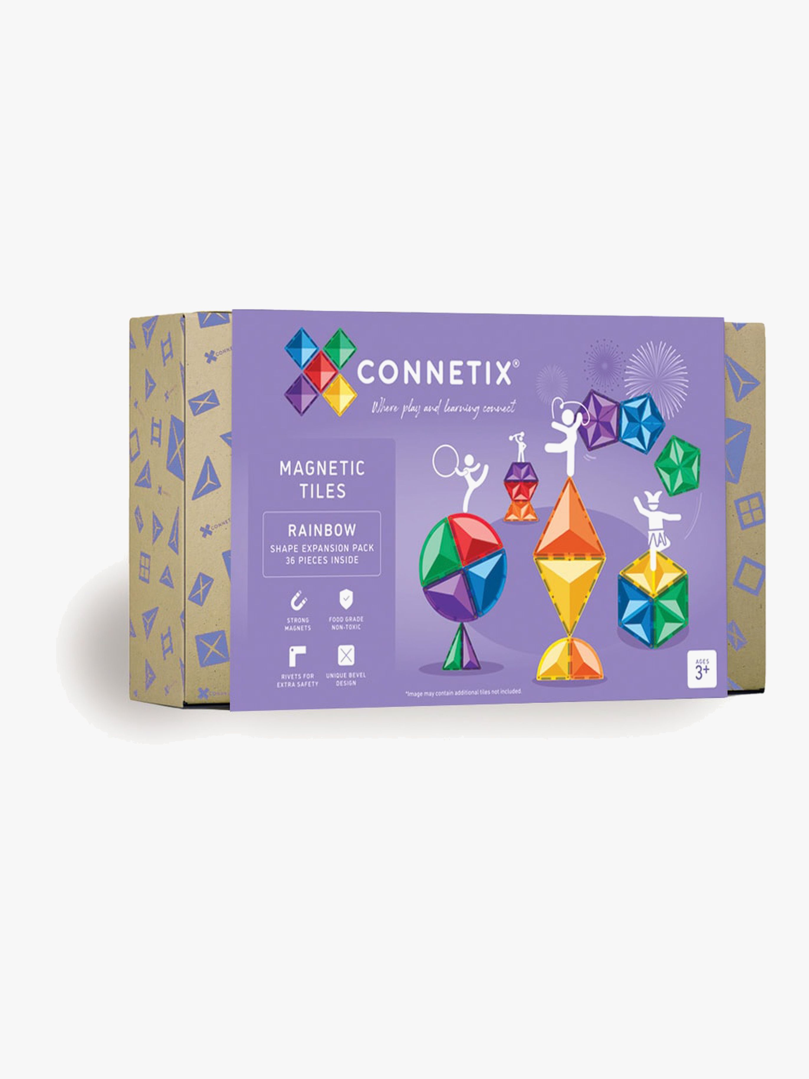 Connetix Magnetiske Byggeklosser Rainbow Shape Utvidelsessett 36 Deler - Magnetleker - Plast