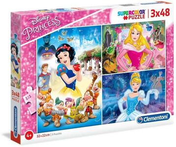 Disney Princess Puslespill 3x48 Brikker