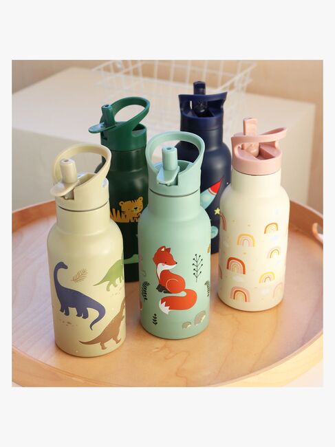 A Little Lovely Company Vannflaske Skogsvenner 350 ml, Grønn