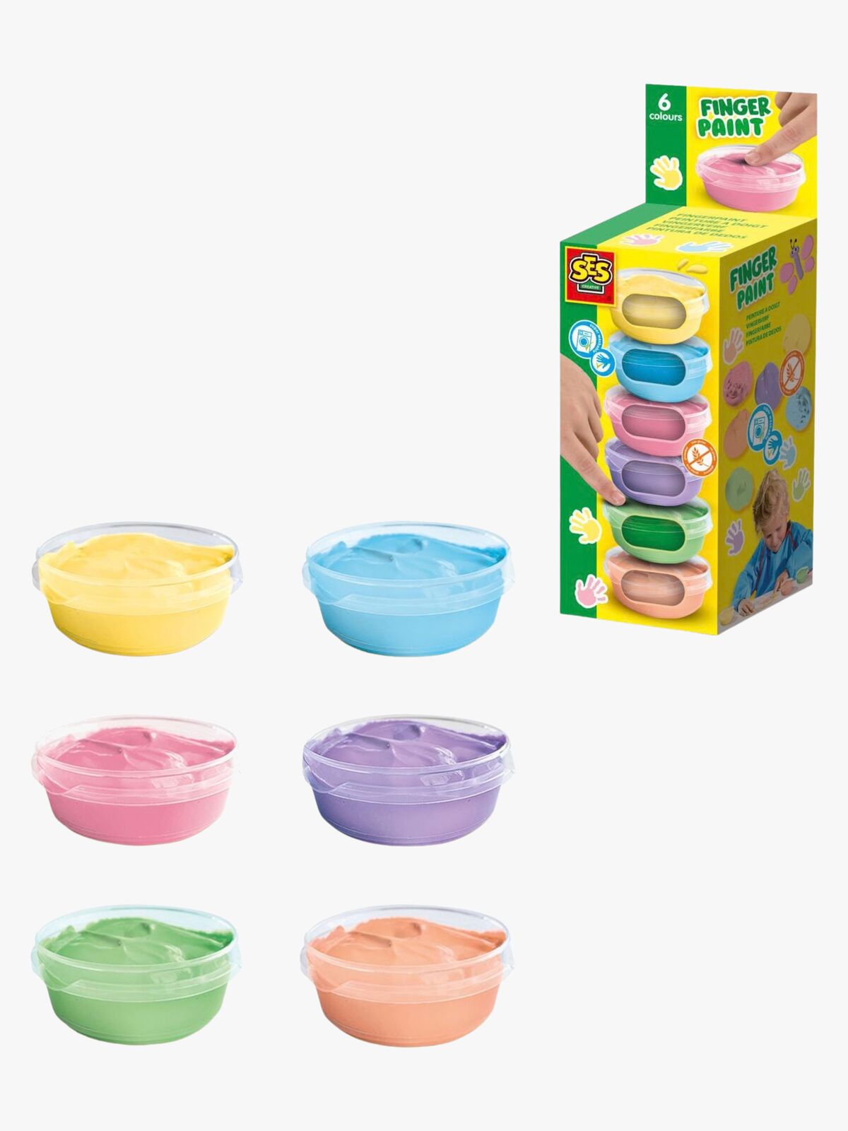 SES Creative Fingermaling 6-Pakk Pastell