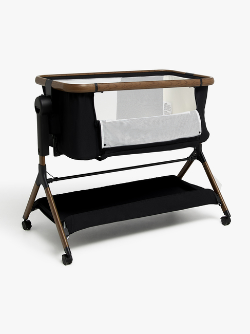 Beemoo CARE Luna Bedside Crib, Black/Ebony Oak