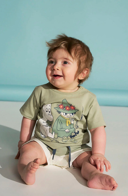 Mummitrollet by Martinex Free Time Shorts Sett, Grønn/Hvit