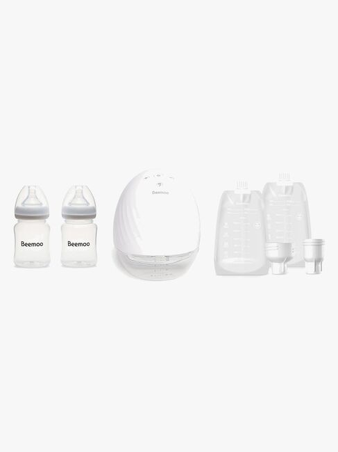 Beemoo CARE Wearable Elektrisk Brystpumpe Singel inkl. Brystmelkposer & Brystmelkflaske 180 ml 2-pack