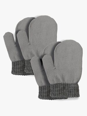 Lindberg Sundsvall Votter Ullblanding 2-Pakk, Grey/Anth