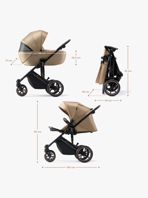 Kinderkraft PRIME 2 3-in-1 Duovogn Travelsystem inkl. Mink Pro, Sandrose Beige
