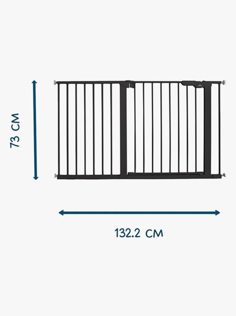 BabyDan Premier Sikkerhetsgrind + 8 Forlengelsesdeler 126-132,2 cm, Svart