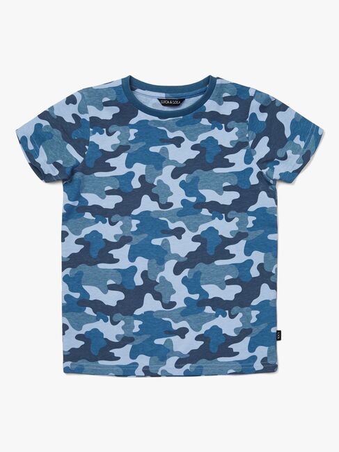 Luca & Lola San Marino T-Shirt 2-pack, Blue Camouflage/White