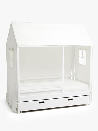 Minitude Nordic Jax Husseng 70x140, Sengehimmel & BabyMatex Softi Plus Madrass + Sengeskuff, Hvit