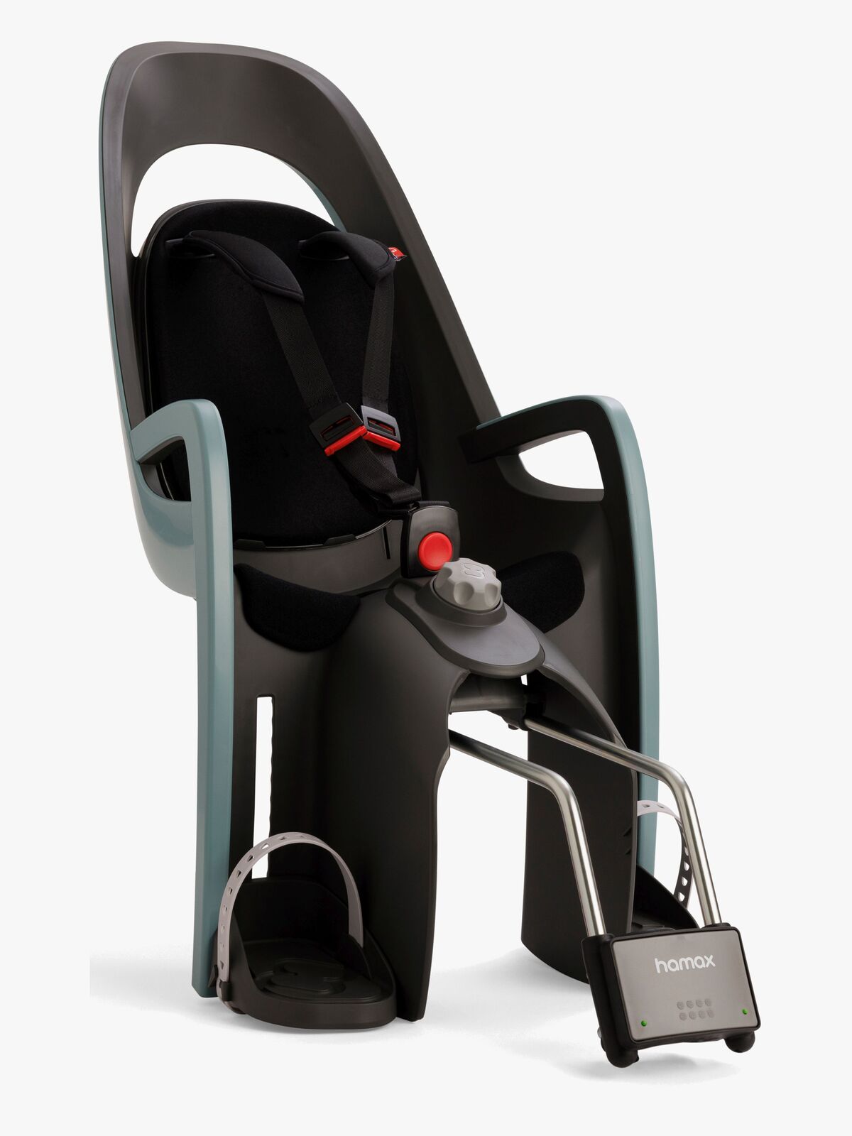 Hamax CARESS Sykkelsete med Låsbart Rammefeste, Green/Black