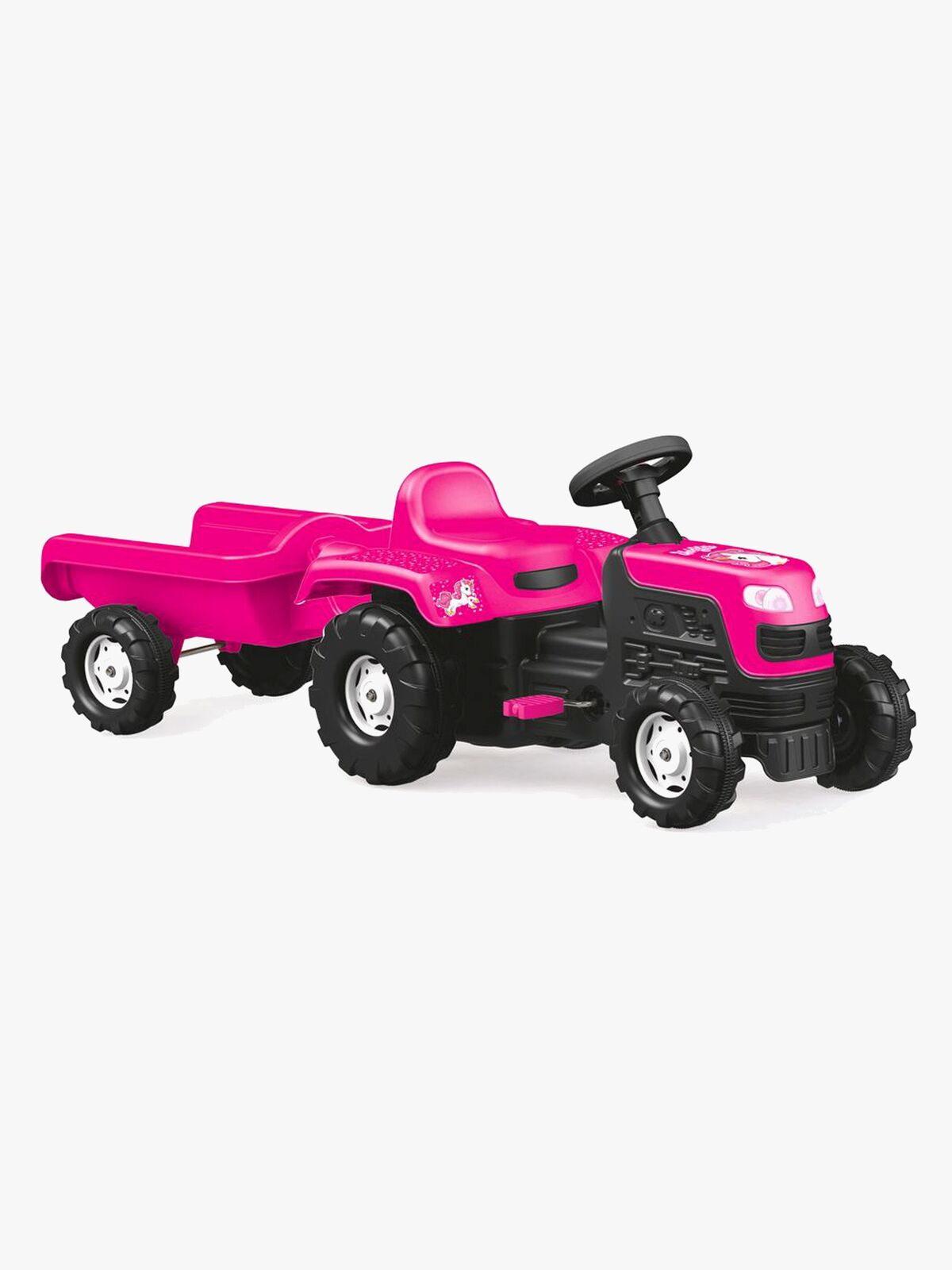 DOLU Trampetraktor med Slep, Rosa