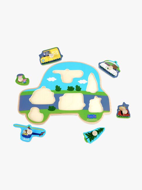 Barbo Toys Peppa Gris Knottepuslespill i Tre Kjøretøy 6 Brikker