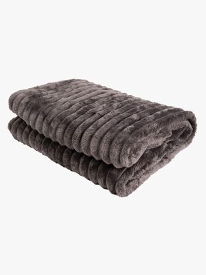 KMCarpets Stripe Pledd 130x170, Kullgrå