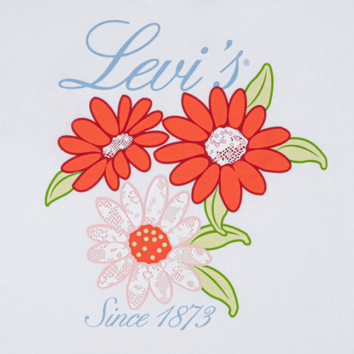 Levi's LVG Floral Oversized T-skjorte, Bright White