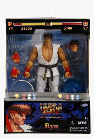 Action Figure Jada Street Fighter II – Ryu 15 Cm, Articolato 25 Punti, Con Palla Di Fuoco Hadoken