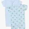 Tiny Treasure Summer Jumpsuit 2-Pack, Blue/Palm