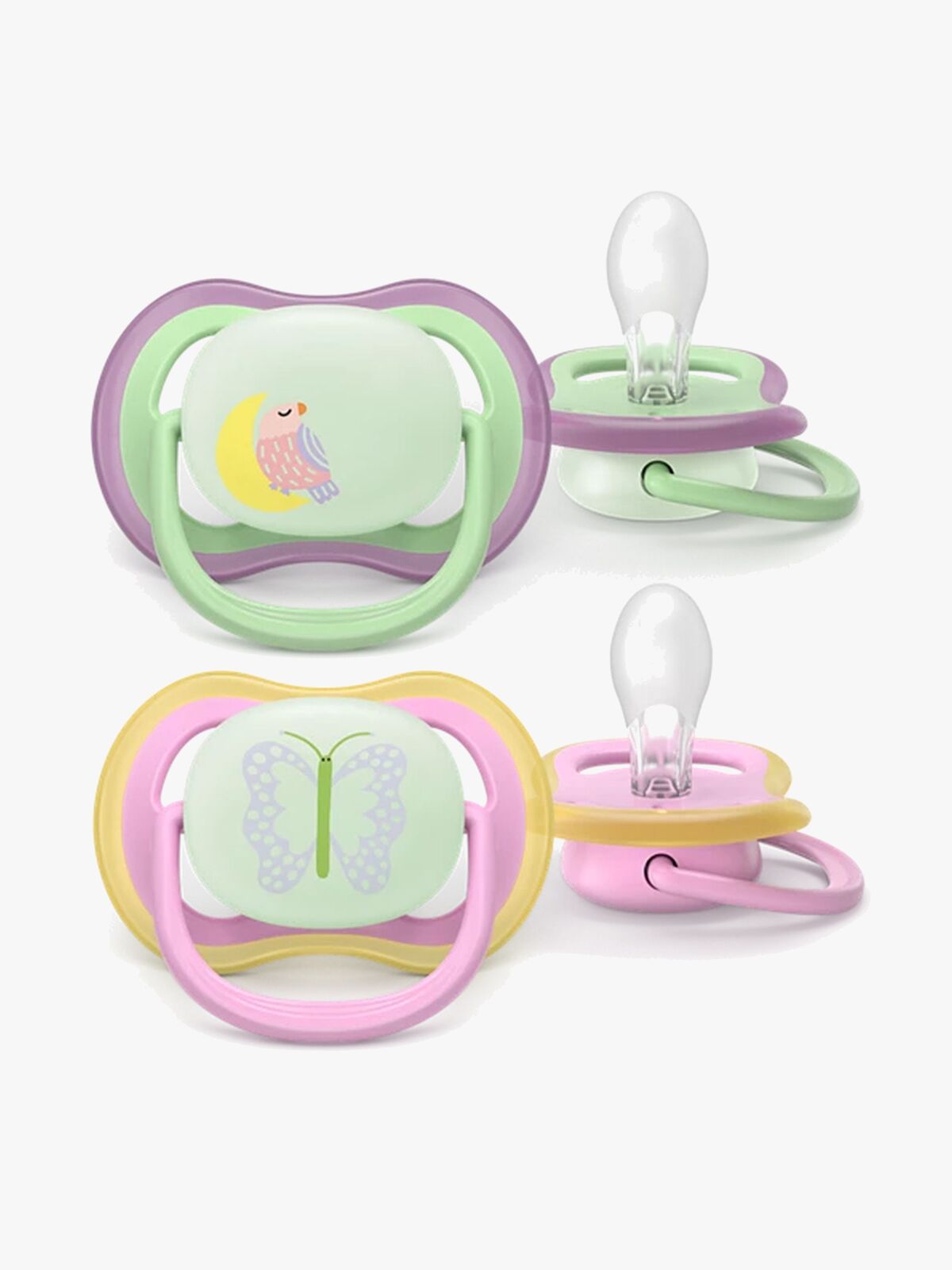 Philips Avent Ultra Air Smokk Natt 6-18m 2-Pakk, Rosa/Lysegrønn
