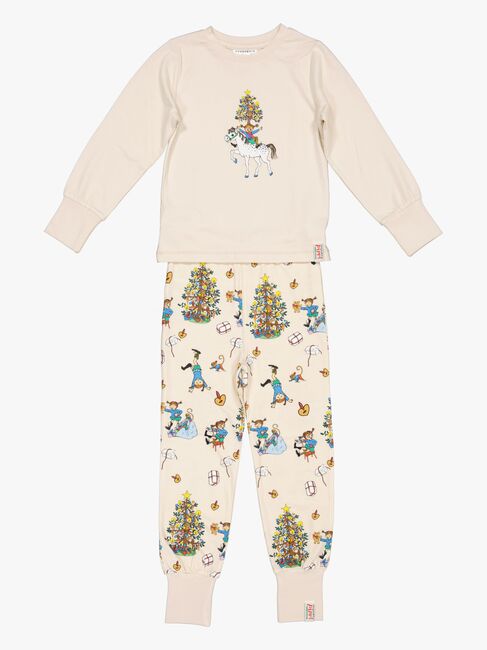 Geggamoja  Todelt Julepysjamas Pippi Langstrømpe, Beige