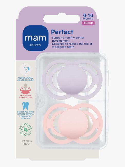 MAM Perfect Smokk Silikon 2-Pakk 6-16m, Rosa