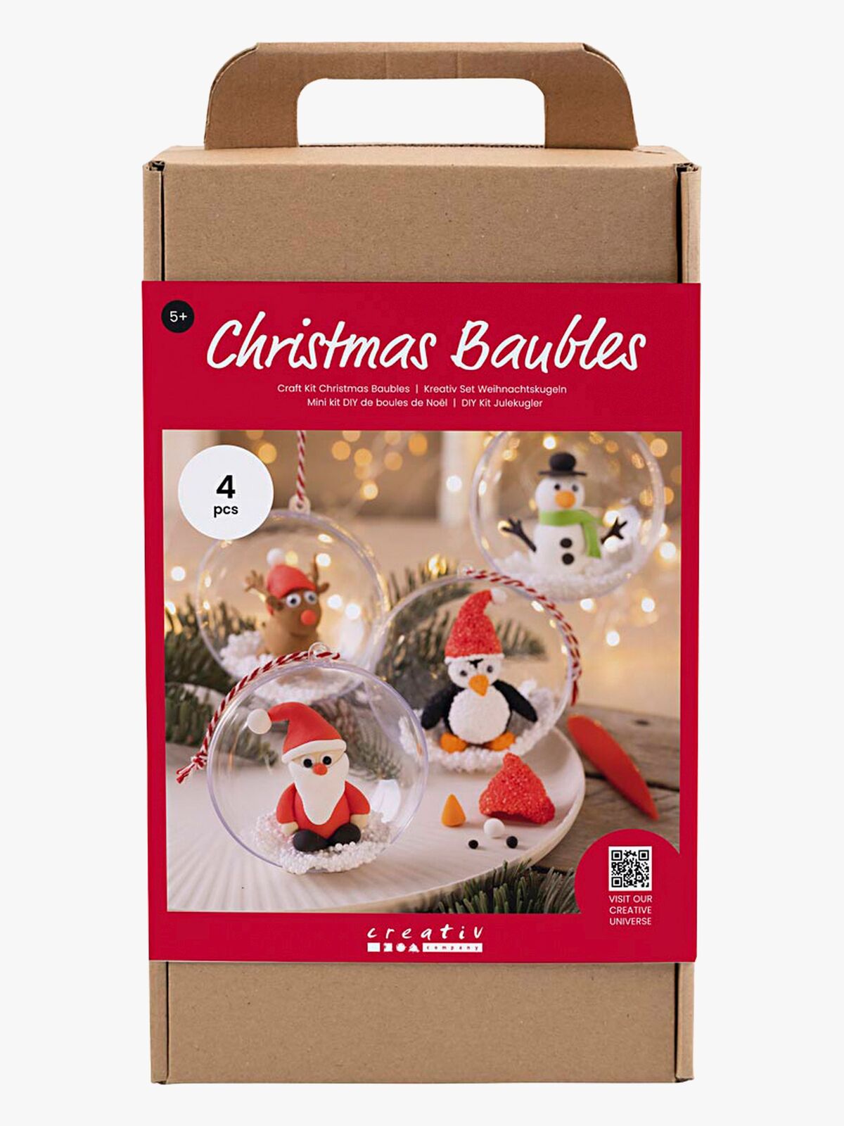 Creotime DIY Sett Juletrekuler Lufttørkende Leire