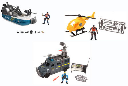 Rescue Utrykningskjøretøypakke - Båt, Helikopter og Bil