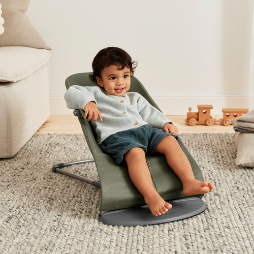 BabyBjörn Bliss Vippestol Vevet Klassisk Quilt, Mørkegrønn