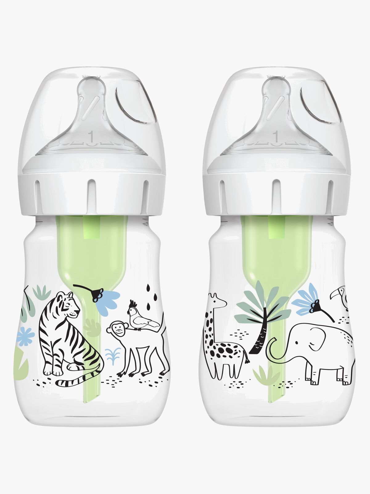Dr. Brown WideNeck Options+ Tåteflasker 150 ml 2-Pakk, Jungle