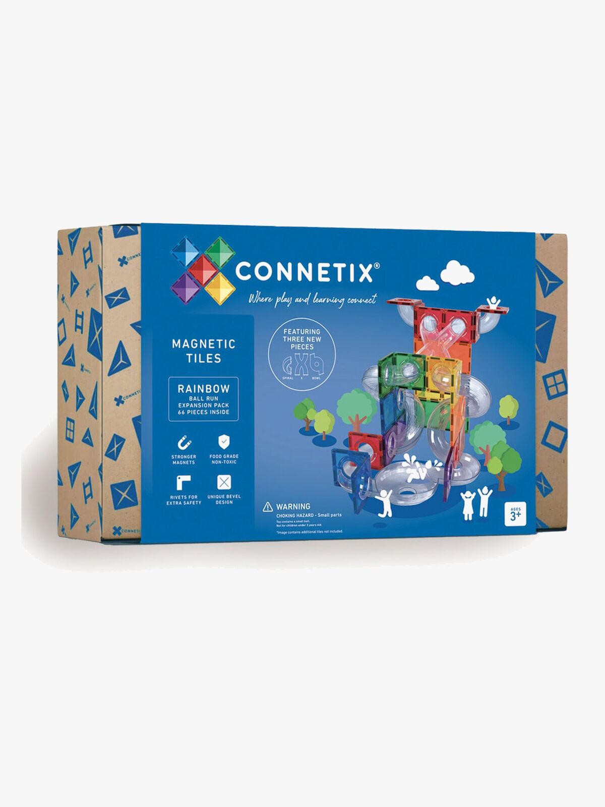 Connetix Magnetiske Byggeklosser Rainbow Utvidelsessett 66 Deler