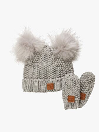 Kombi Adorable Lue og Votter, Light Heather Gray
