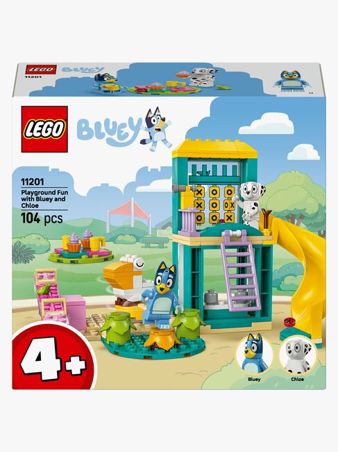 Bluey Adventskalender & LEGO Bluey 11201 Moro på Lekeplassen med Bluey og Chloe