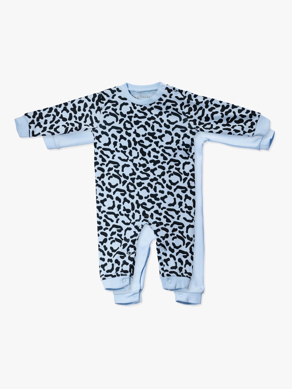 Tiny Treasure Maxime Jumpsuit  2-Pack, Baby Blue