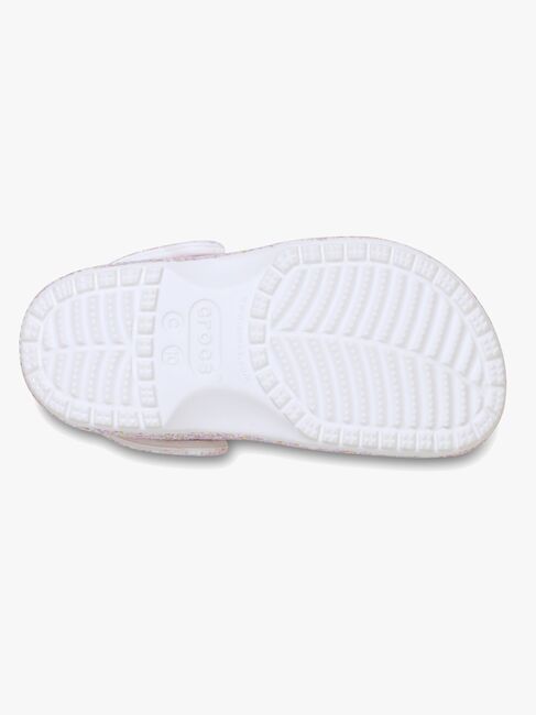 Crocs Classic Fantasy Glitter Kids Sandaler, White