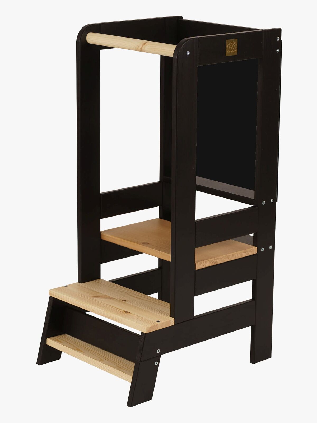 Meowbaby Læringstårn med Tegnebrett, Svart/Naturell