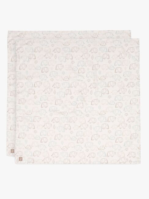 Jollein Musselinteppe 115x115 cm 2-Pakk, Elephant Tales