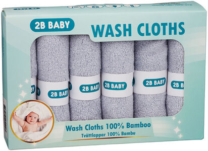 2B Baby Vaskekluter Bambus 6-pack, Grå