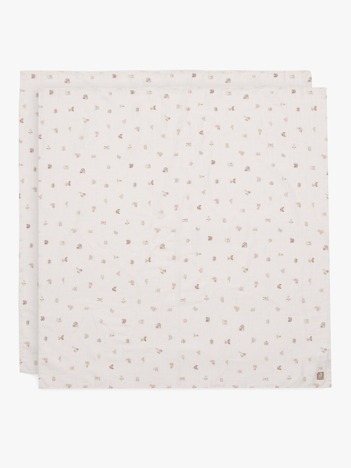 Jollein Musselinteppe 115x115 cm 2-Pakk, Animal Friends