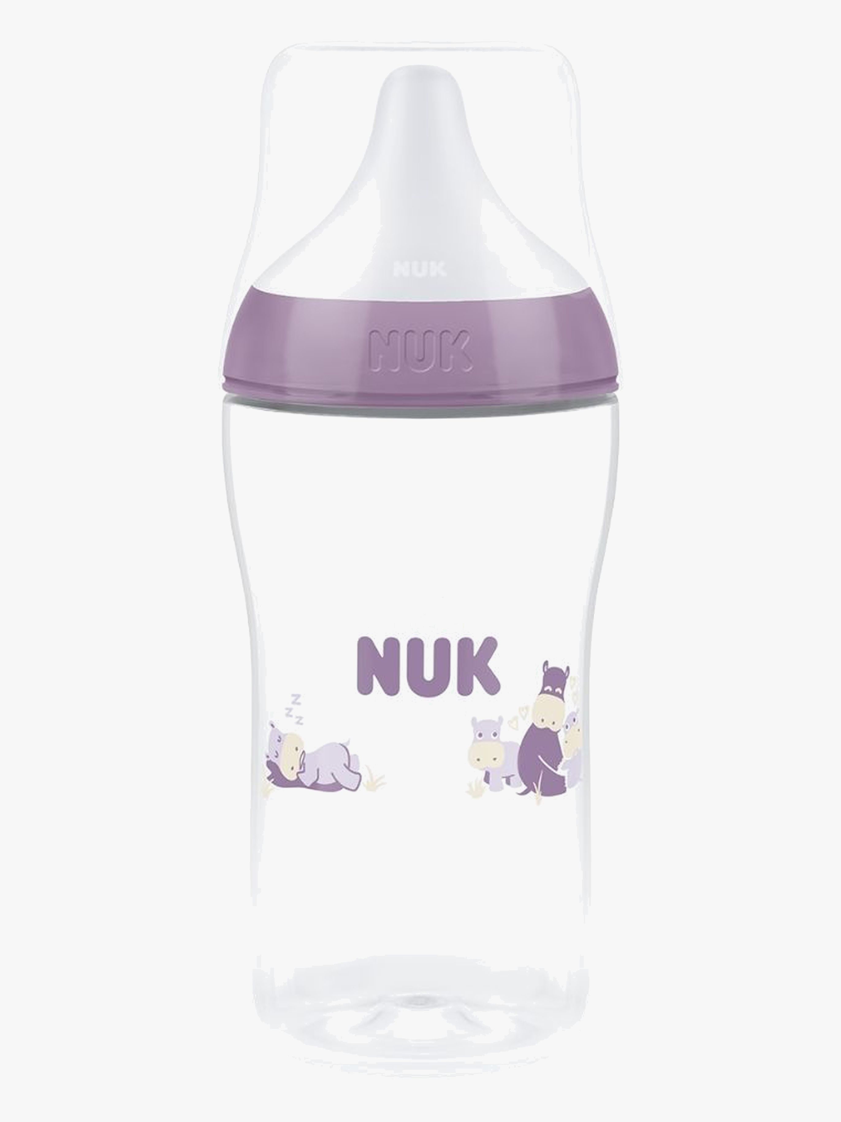 NUK Perfect Match Tåteflaske 260 ml, Hippo - Tåteflasker & Tilbehør - Silikon