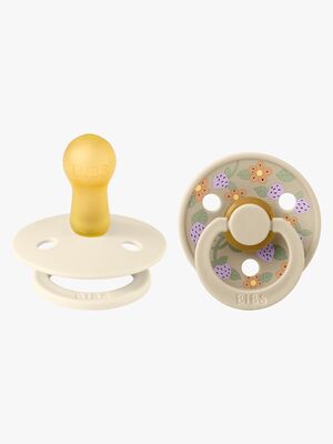 BIBS x Liberty Colour Strawberries Smokk 2-Pakk Lateks Str 2, Ivory Mix