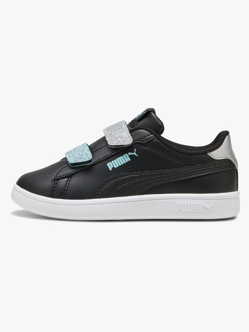 Puma Smash 3.0 Glitter Velcro V Infant Sneakers, Svart