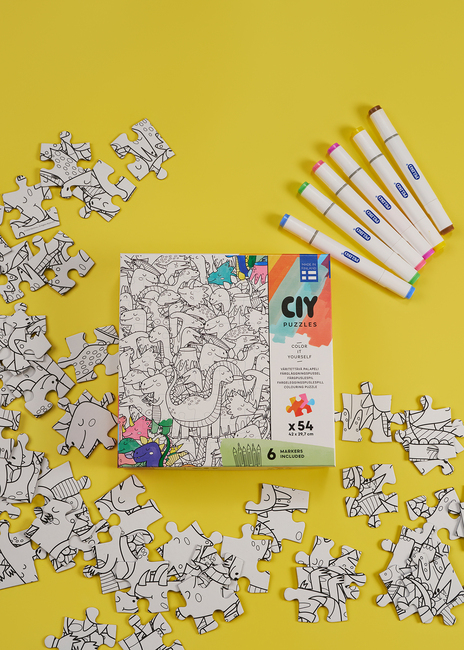 Peliko CIY Puslespill med Tusjpenner 54 Brikker Blandet