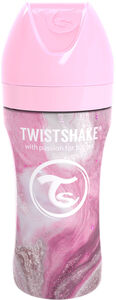 Twistshake Anti-Kolikk Rustfri 330ml, Marmor/Rosa