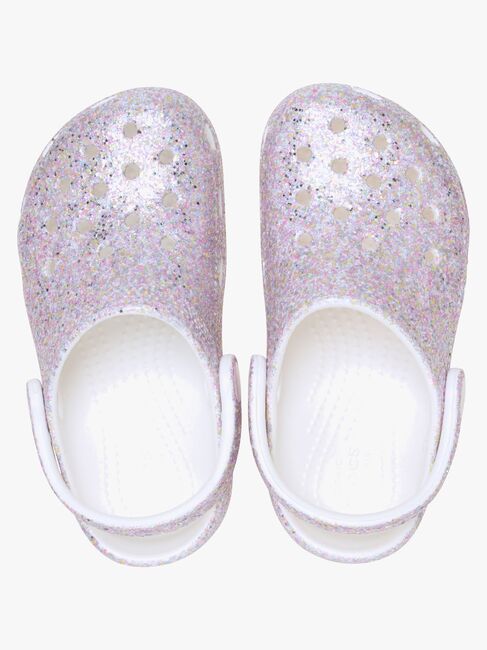 Crocs Classic Fantasy Glitter Kids Sandaler, White
