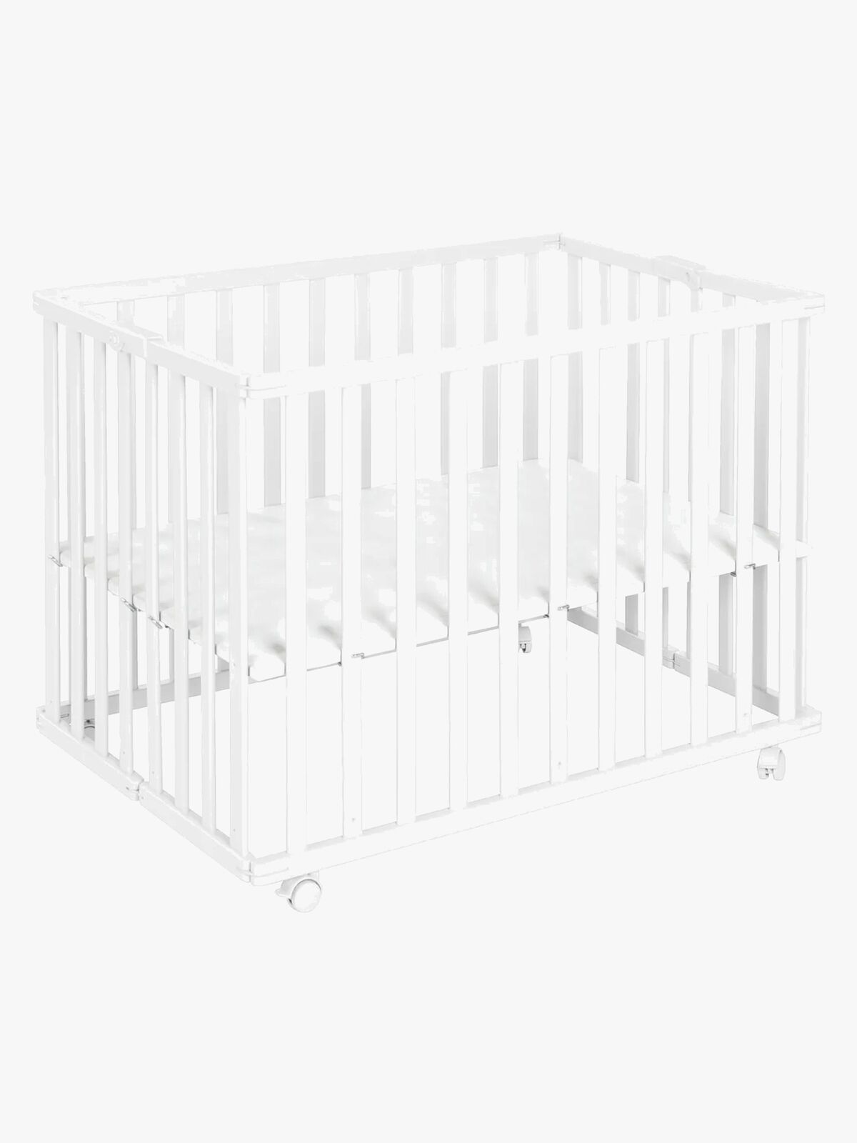 Roba Sammenleggbar Lekegrind med Hjul, White