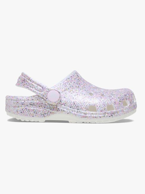 Crocs Classic Fantasy Glitter Kids Sandaler, White