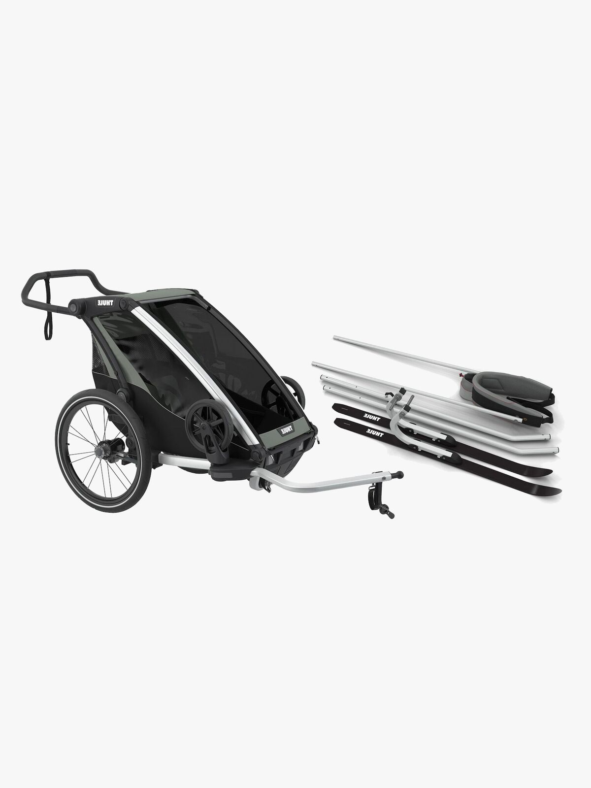 Thule Chariot Lite 1 Sykkelvogn inkl. Ski- & Tursett, Agave