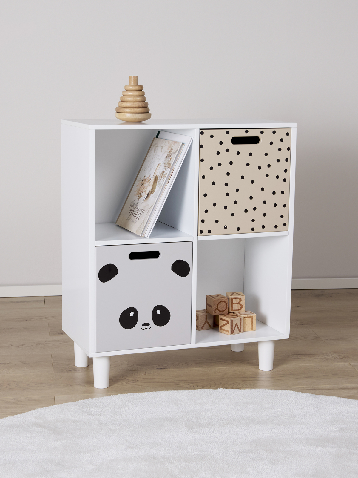 Alice & Fox DELTA Bokhylle med Oppbevaringskasse, Hvit