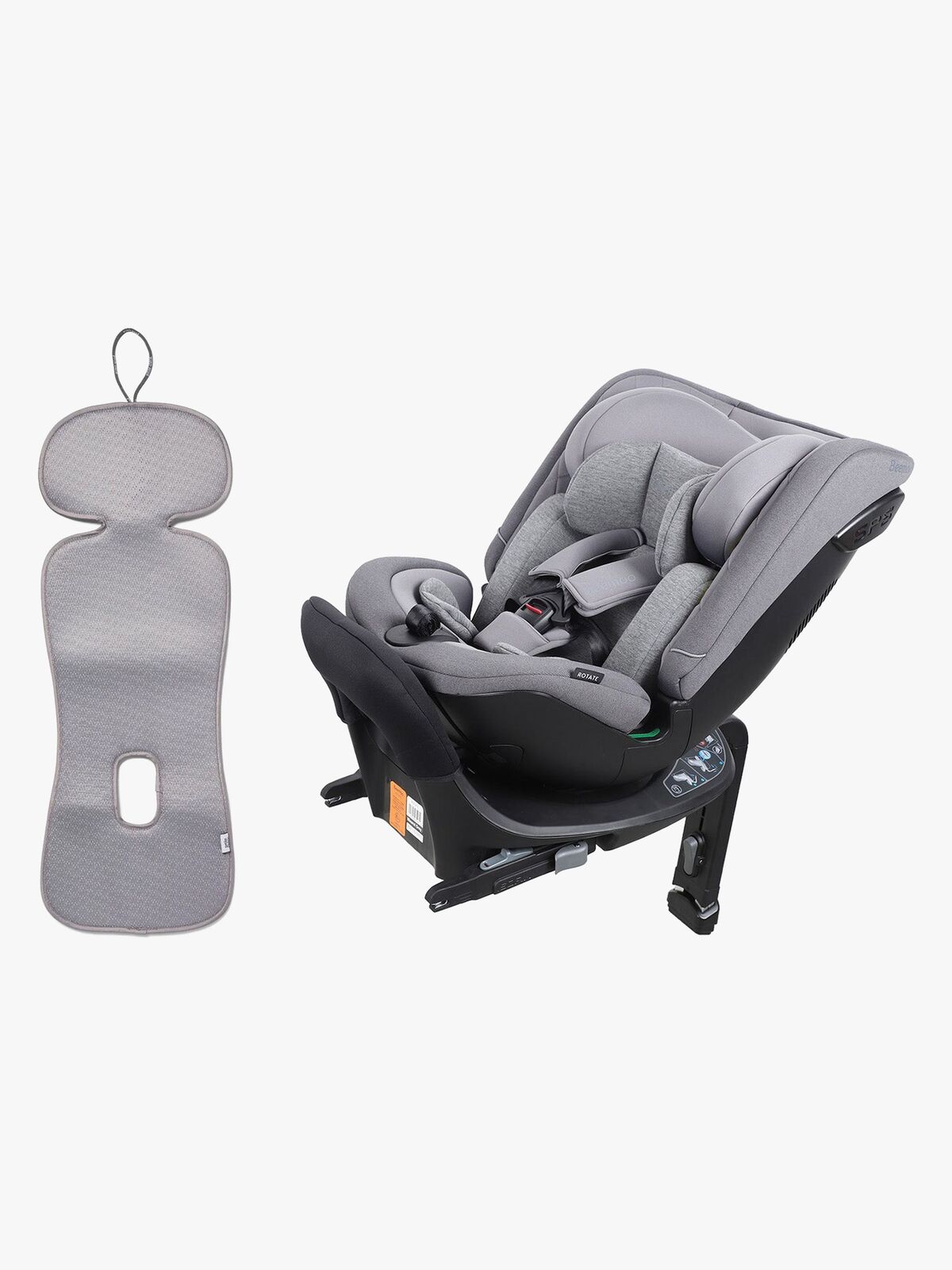 Beemoo Rotate i-Size Vendbar Bilstol inkl. Ventilerende Sittepute, Mineral Grey/Grey