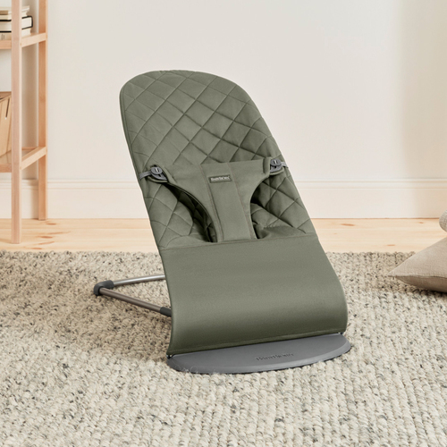 BabyBjörn Bliss Vippestol Vevet Klassisk Quilt, Mørkegrønn
